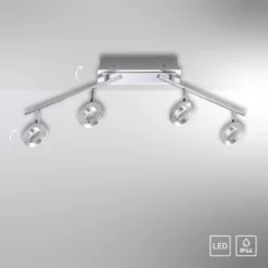 Paul Neuhaus 6786-96 SILEDA LED Deckenstrahler 4-flammig aluminumfarben