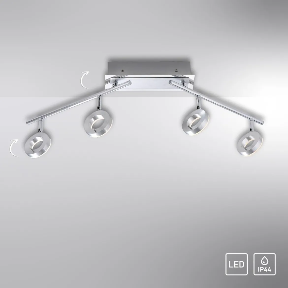 Paul Neuhaus 6786-96 SILEDA LED Deckenstrahler 4-flammig aluminumfarben