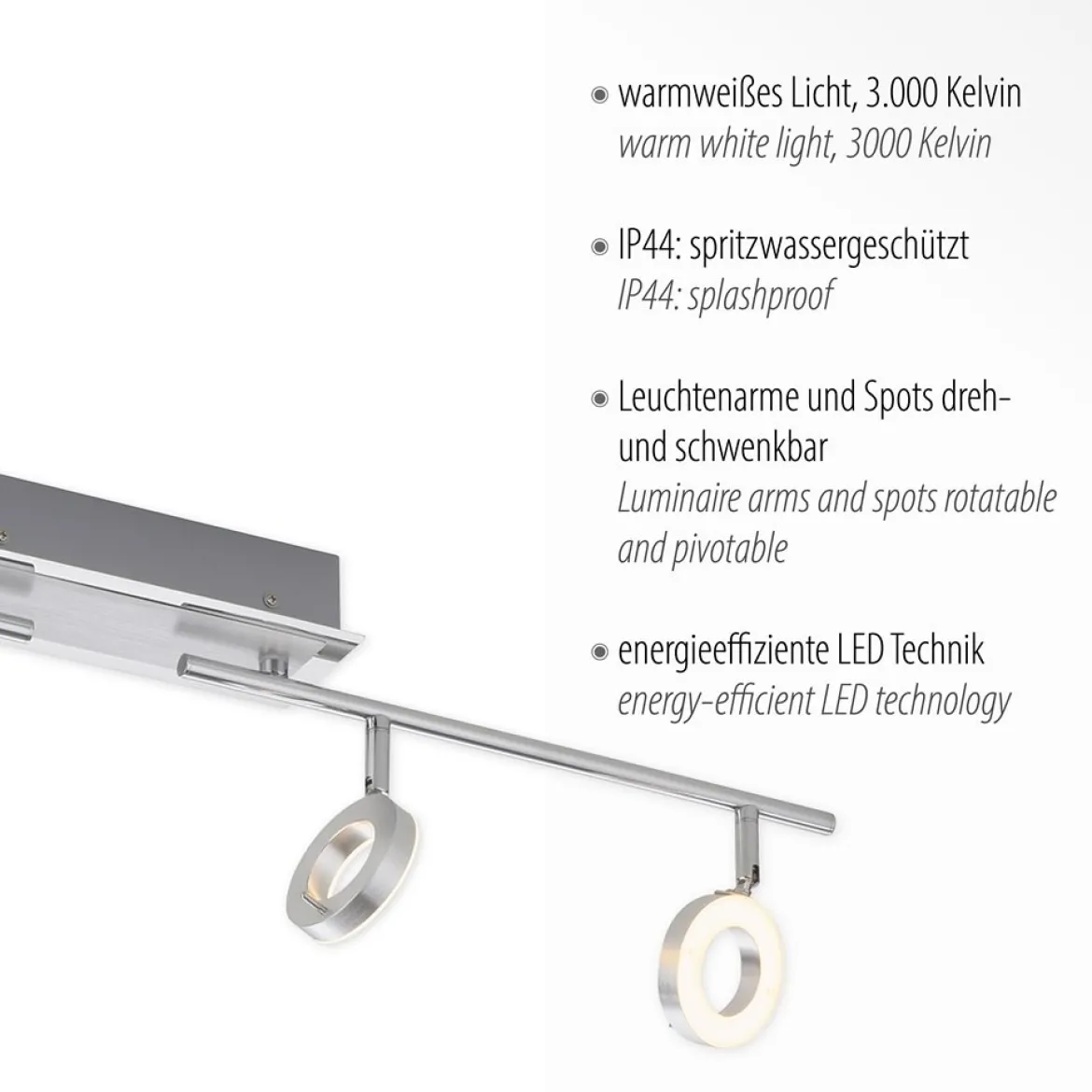 Paul Neuhaus 6786-96 SILEDA LED Deckenstrahler 4-flammig aluminumfarben