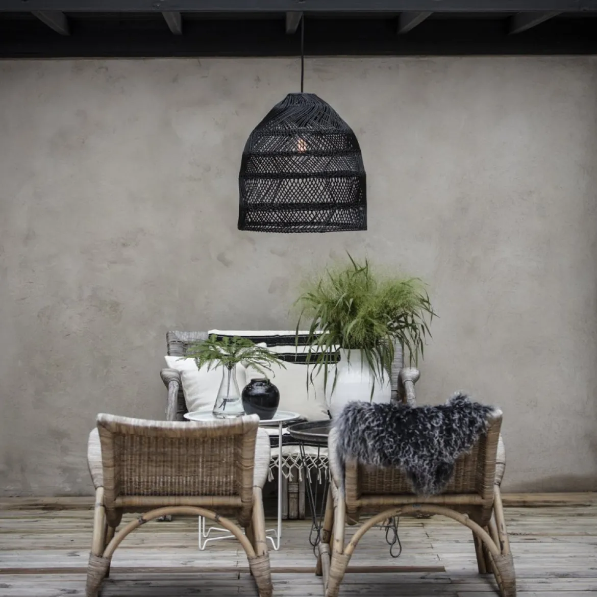 PR Home 3453-BT02 Hängelampe Maja Weide schwarz 53cm