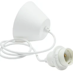 PR Home BT-01-N Baldachin mit Kabel und Fassung E27 weiß 120cm