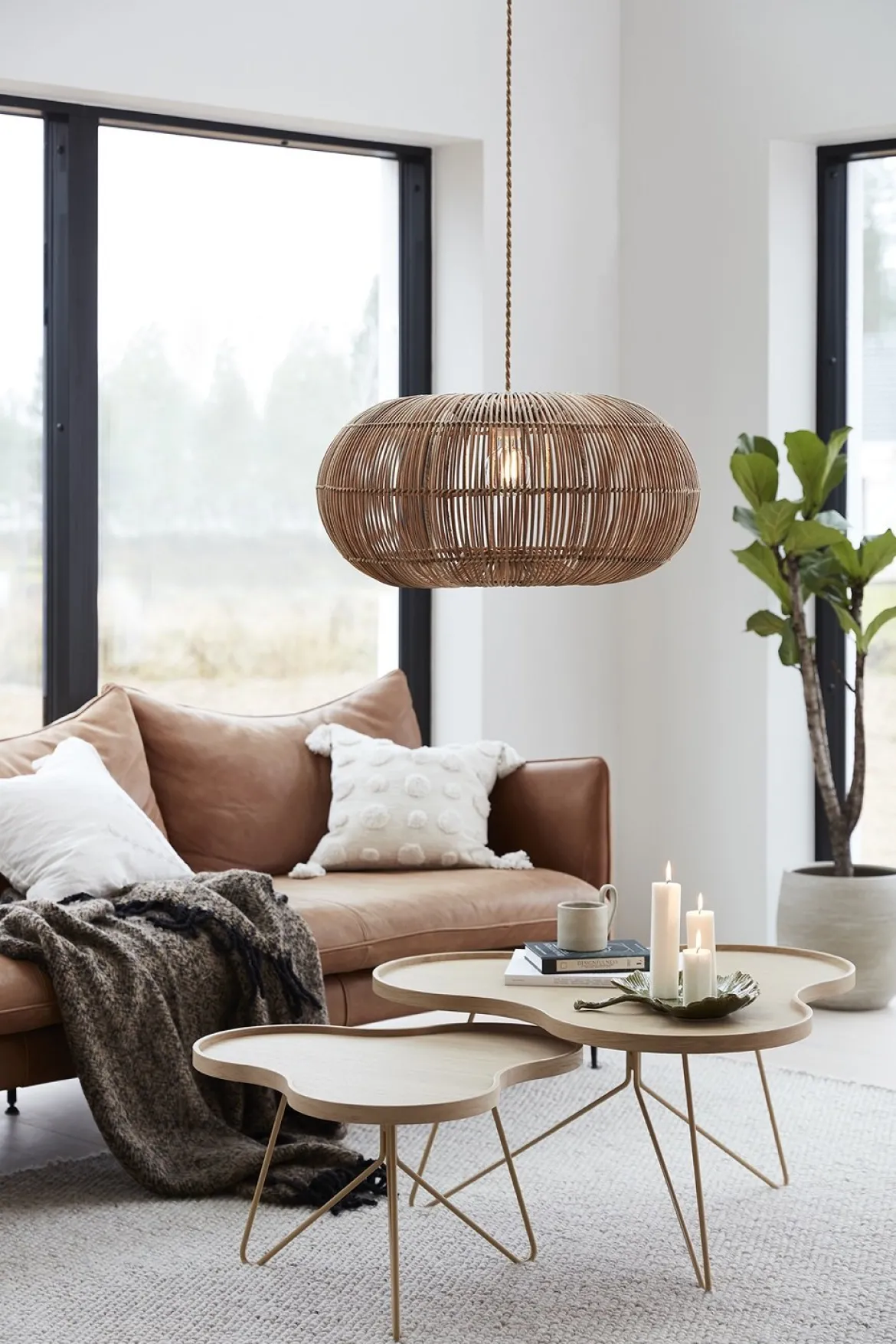 PR Home 7561-CT18 Hängelampe Zuri Natur 61cm