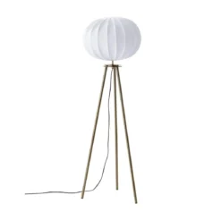PR Home 4410502-FR01 Stehleuchte Antikmessing Stoffschirm weiß