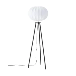 PR Home 4410503-FR01 Stehleuchte Mattschwarz Stoffschirm weiß