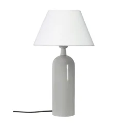 PR Home 4213507-FR01 Tischleuchte Carter Grau Stoffschirm Weiß 46cm