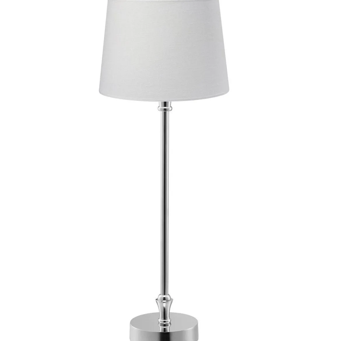 PR Home 71001-420FR01 Tischleuchte Liam silber Stoffschirm weiß 59cm