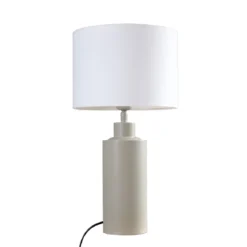 PR Home 4163218-FR01 Tischleuchte Solo Beige Matt Stoffschirm Weiß 55cm