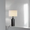 PR Home 4163203-FR01 Tischleuchte Solo Schwarz Matt Stoffschirm Weiß 55cm