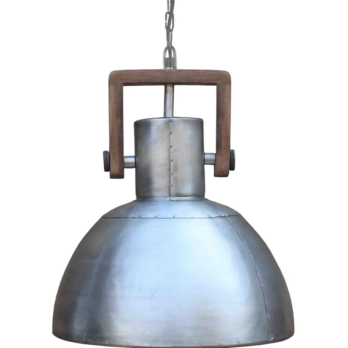 PR Home 1373901 Hängelampe Ashby Holz Silber 39cm
