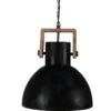 PR Home 1373905 Hängelampe Ashby Holz schwarz Zink 39cm