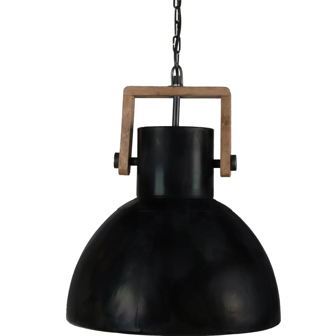 PR Home 1373905 Hängelampe Ashby Holz schwarz Zink 39cm