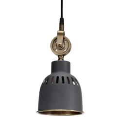 PR Home 841407 Pendelleuchte Cleveland Jako grau Messing 14cm