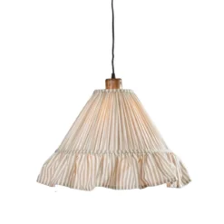 PR Home 501-40-124 Pendelleuchte Estrid Stoffschirm Beige gestreift 40cm