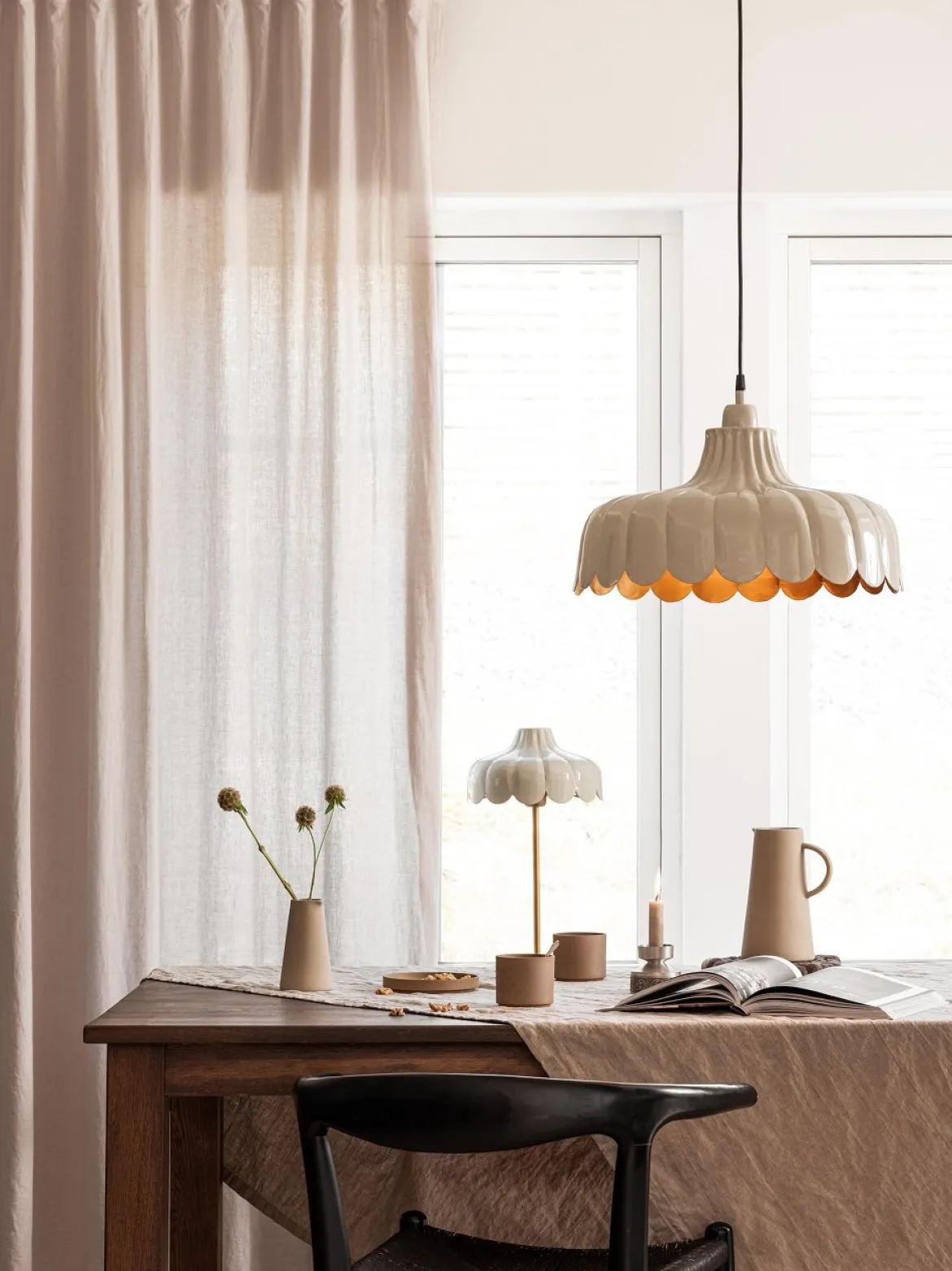 PR Home 2834318 Pendelleuchte Wells beige Gold 43cm