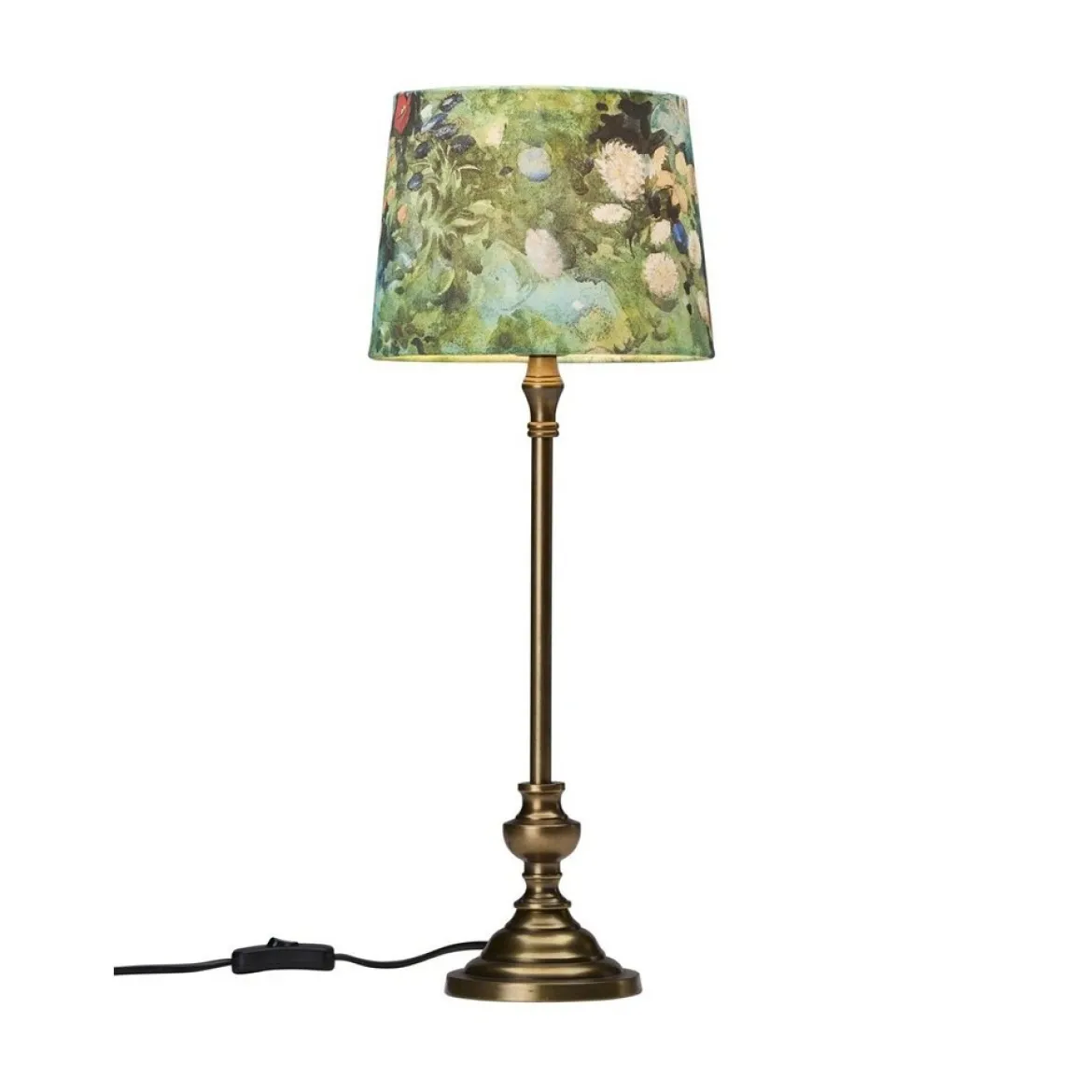 PR Home 27239-20-1161 Tischleuchte Andrea Messing Antik Schirm Bunt