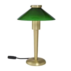 PR Home 3163413 Tischleuchte August Messing Grün 34cm