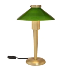 PR Home 3163413 Tischleuchte August Messing Grün 34cm