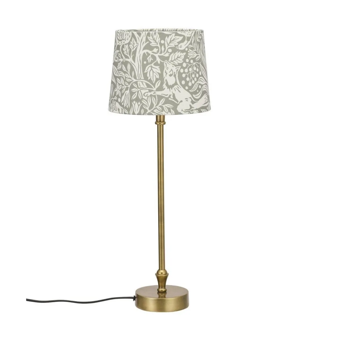 PR Home 71002-2046 Tischleuchte Liam messing Stoffschirm Grau 59cm