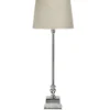 PR Home 1166506-3089 Tischleuchte Linné Chrom Lampenschirm Natur 80cm