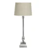PR Home 1165006-2589 Tischleuchte Linné Chrom Lampenschirm Natur 62cm