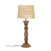 PR Home 1304608-2048 Tischleuchte Lodge Holz Schirm Gelb 59cm E27