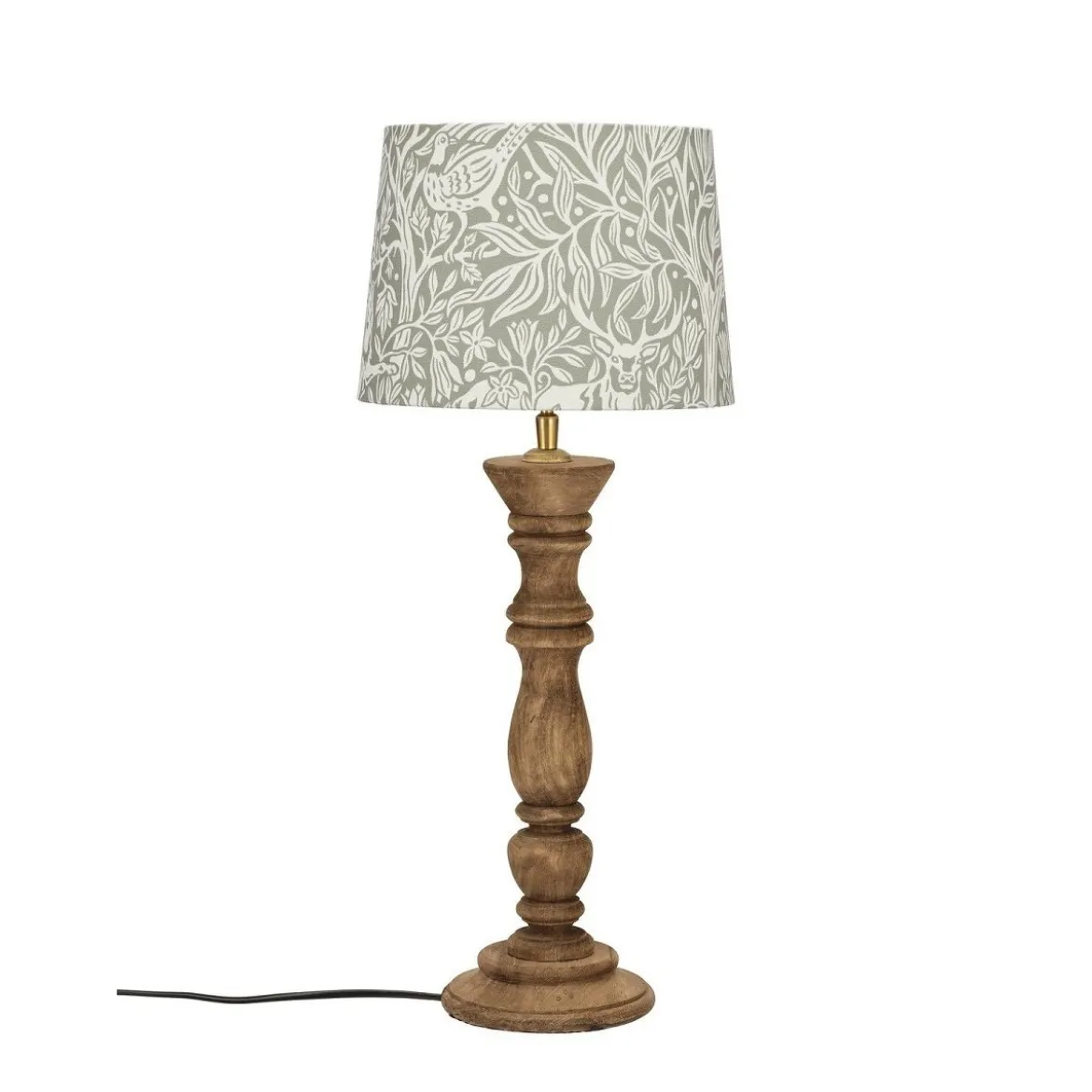 PR Home 1304608-2046 Tischleuchte Lodge Holz Stoffschirm Beige 59cm E27