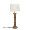 PR Home 1304608-5352 Tischleuchte Lodge Holz Schirm Creme 59cm E27