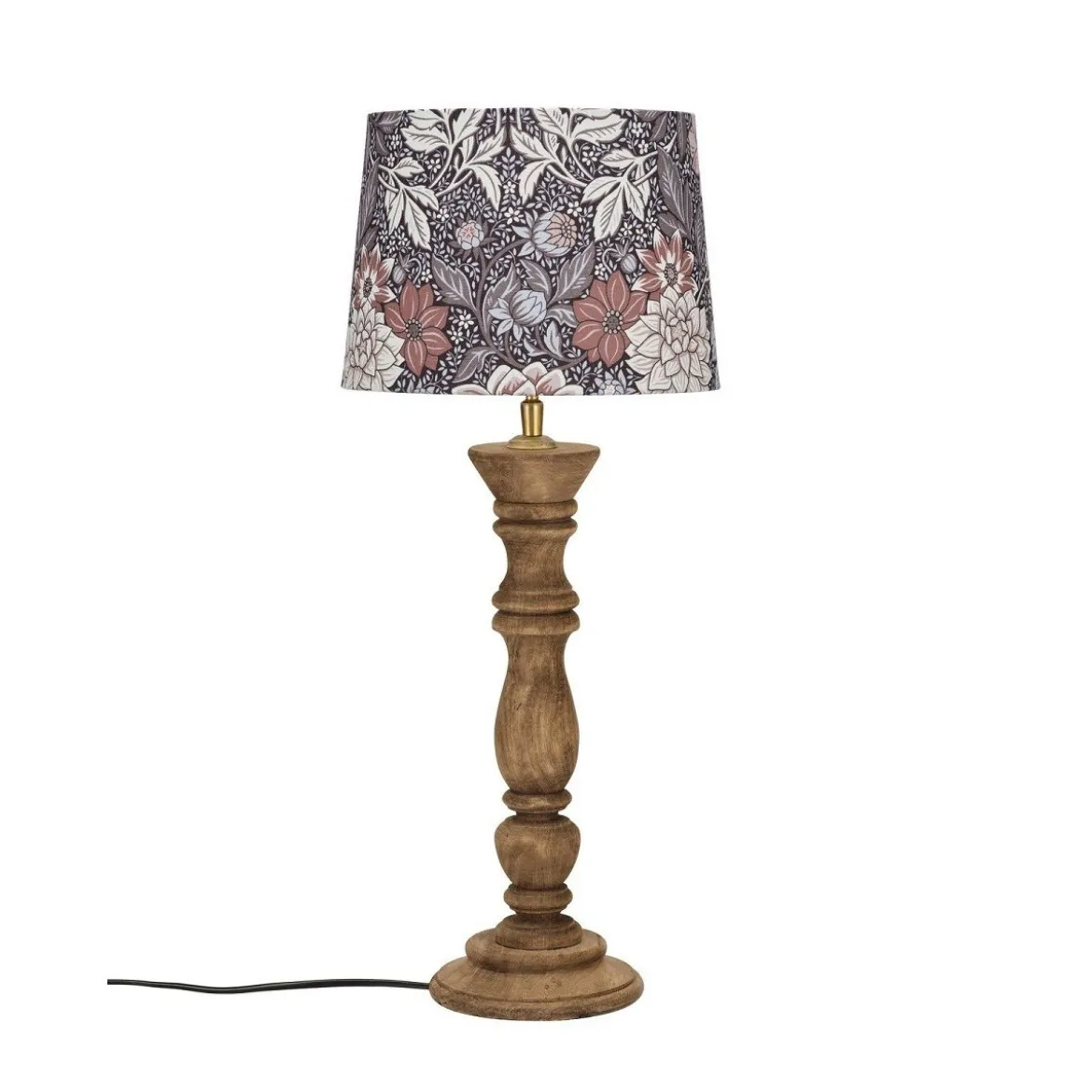 PR Home 1304608-7689 Tischleuchte Lodge Holz Schirm Braun 59cm E27