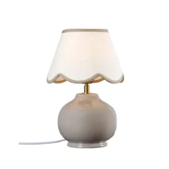 PR Home 500-034-022 Tischleuchte Nell Nougat mit Stoffschirm 34cm