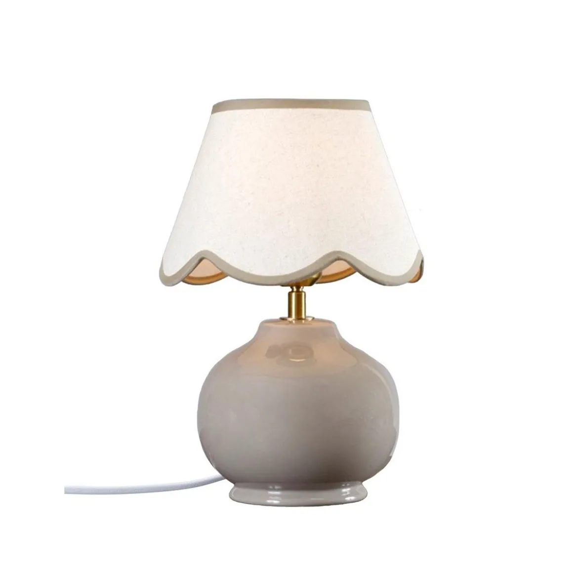 PR Home 500-034-022 Tischleuchte Nell Nougat mit Stoffschirm 34cm