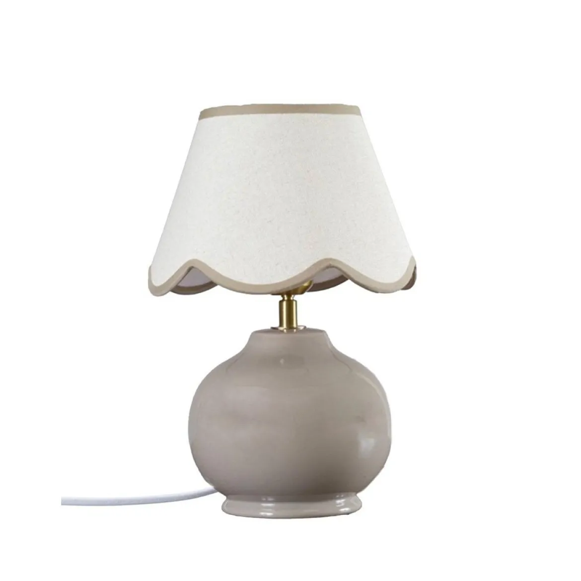 PR Home 500-034-022 Tischleuchte Nell Nougat mit Stoffschirm 34cm