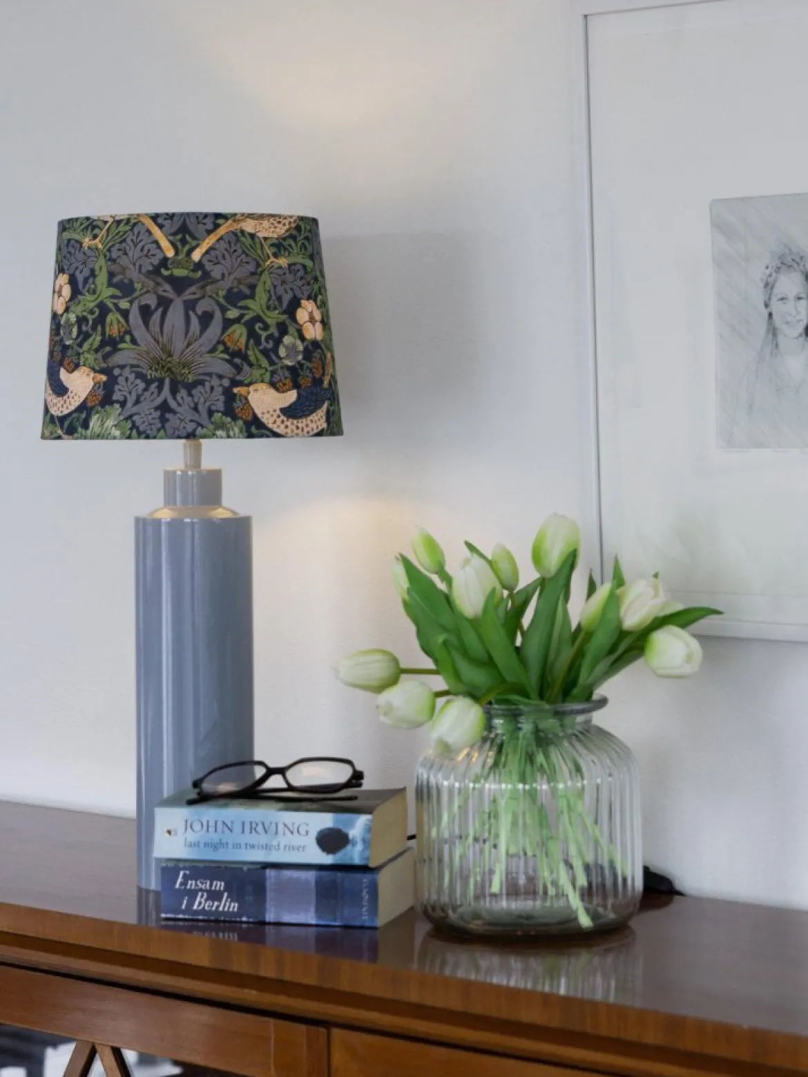 PR Home 4164482-008 Tischleuchte Solo Denim Stoffschirm Bunt 58cm