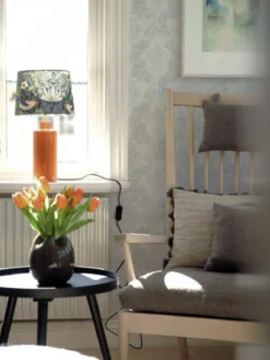 PR Home 4163234-008 Tischleuchte Solo Orange Stoffschirm Bunt 48cm