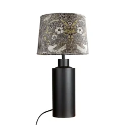 PR Home 4163203-010 Tischleuchte Solo Schwarz matt Stoffschirm bunt 48cm
