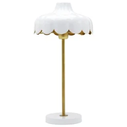 PR Home 2835010 Tischleuchte Wells Weiß Gold 50cm