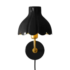 PR Home 2832103 Wandleuchte Wells Schwarz Gold 21cm
