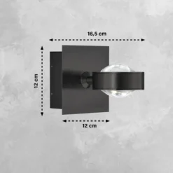 SCHÖNER WOHNEN-Kollektion LED Wandleuchte Lense sandschwarz CCT 830033