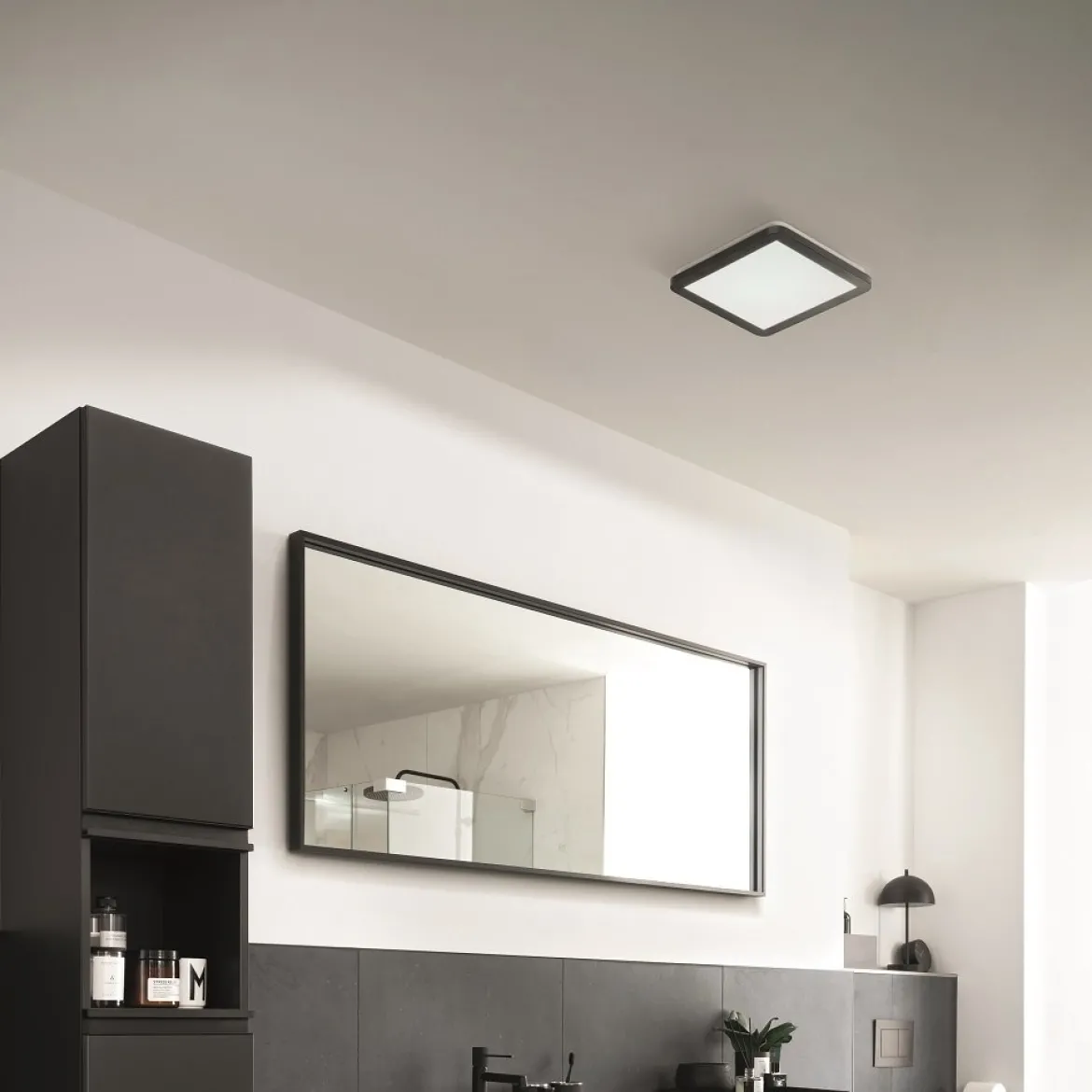 SCHÖNER WOHNEN-Kollektion LED Deckenleuchte Bad Flat 30 eckig schwarz weiß 820103