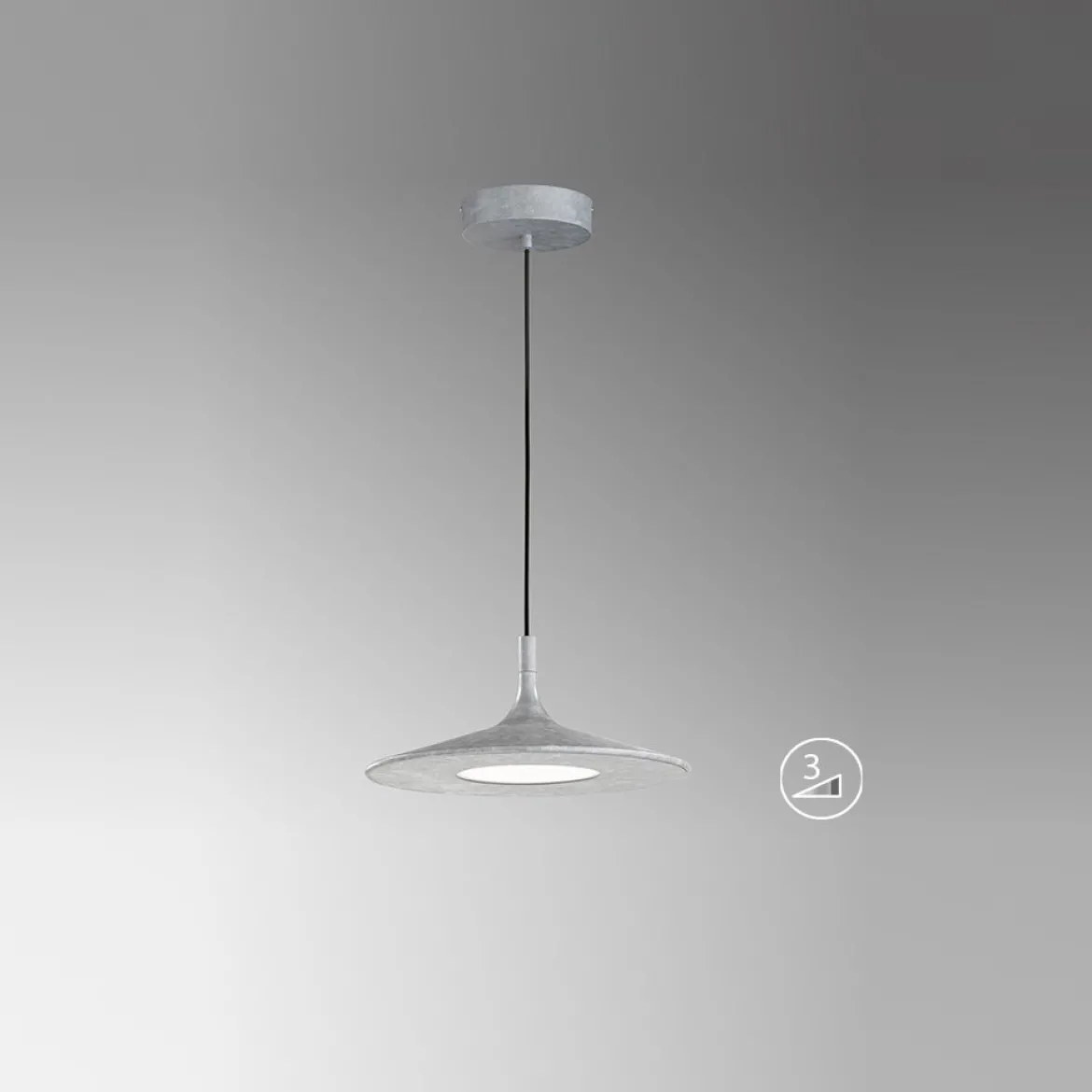 SCHÖNER WOHNEN-Kollektion LED-Pendelleuchte SLIM 3-Step dimmbar betonfarben 860025