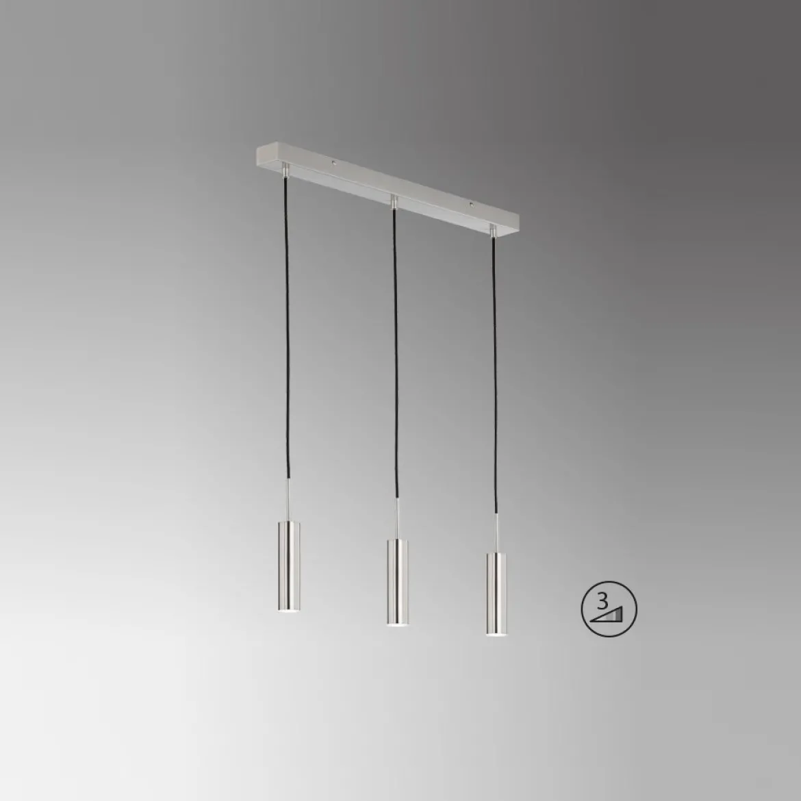 SCHÖNER WOHNEN-Kollektion LED-Pendelleuchte STINA 3-Spots dimmbar nickelfarben 860011
