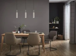 SCHÖNER WOHNEN-Kollektion LED-Pendelleuchte STINA 3-Spots dimmbar nickelfarben 860011