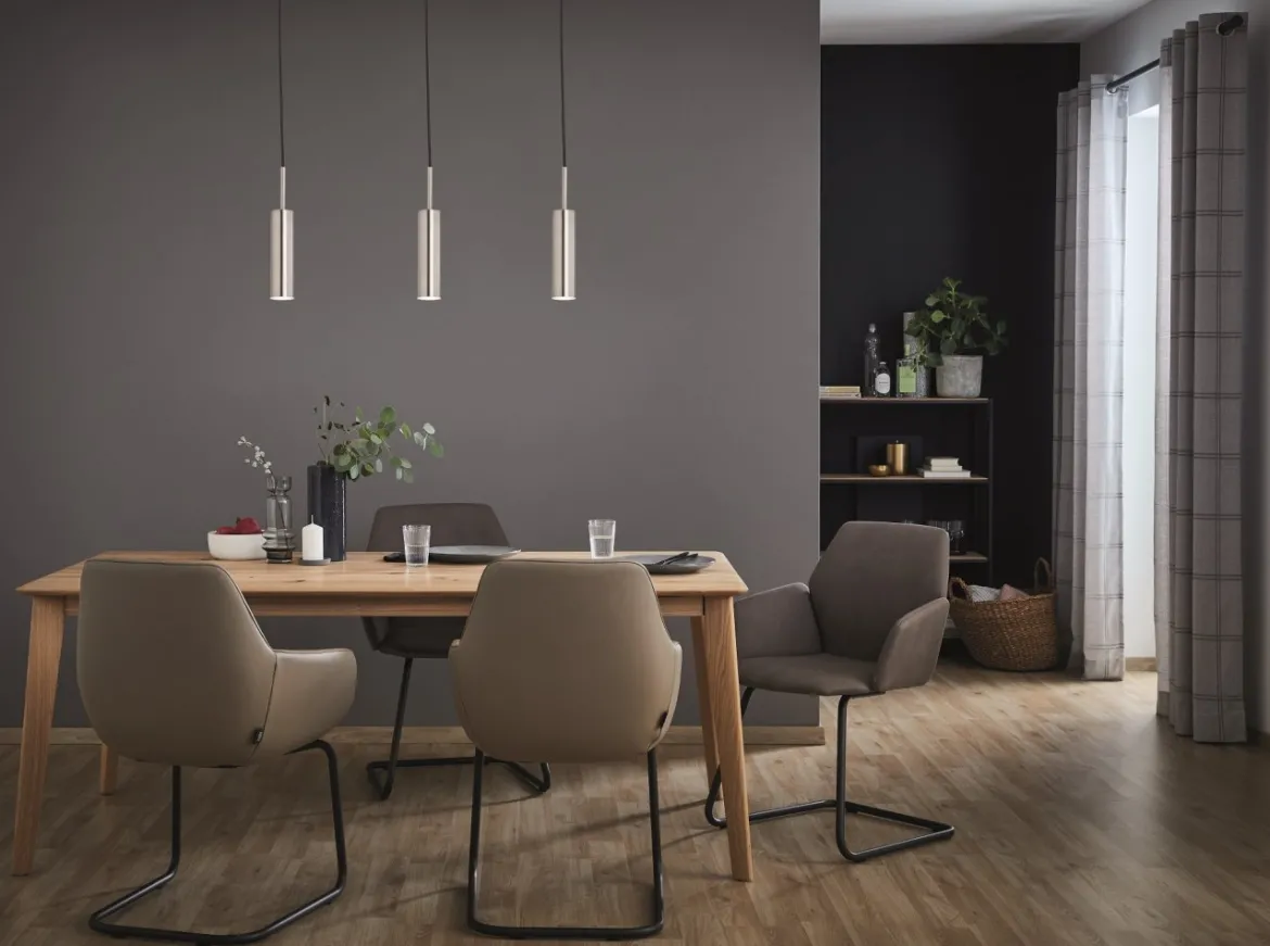 SCHÖNER WOHNEN-Kollektion LED-Pendelleuchte STINA 3-Spots dimmbar nickelfarben 860011
