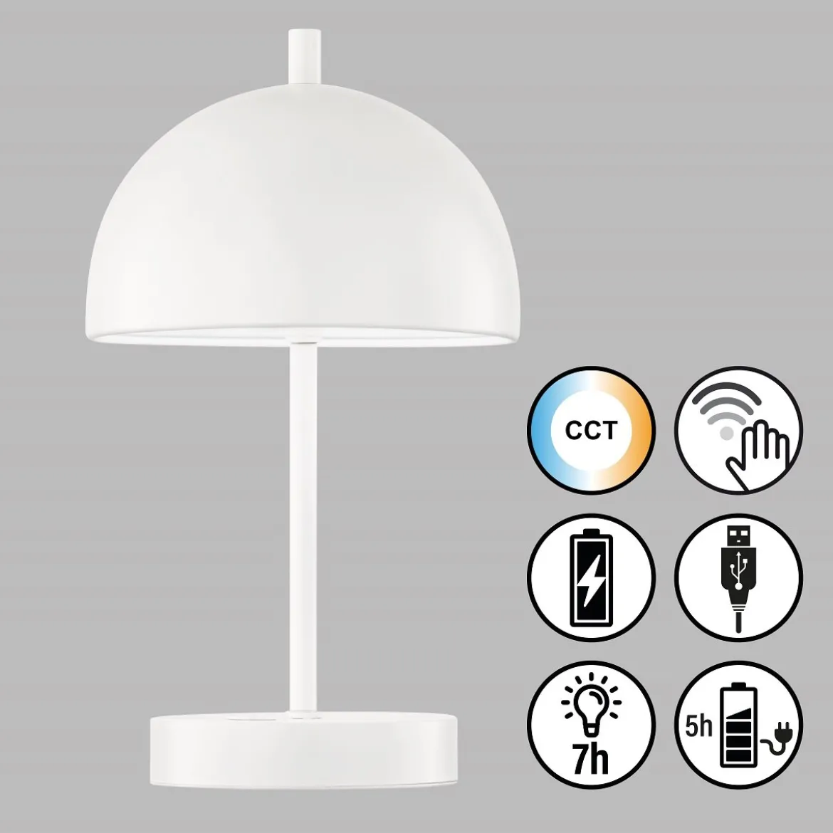 SCHÖNER WOHNEN-Kollektion LED Akku Tischleuchte Kia weiß CCT 850214