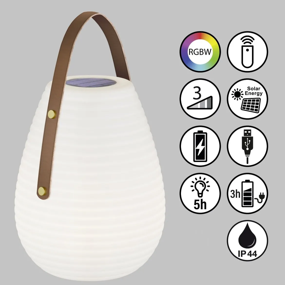 SCHÖNER WOHNEN-Kollektion LED Tischleuchte Bell Solar-Aussenleuchte 46cm 850220