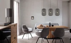 SCHÖNER WOHNEN-Kollektion Pendelleuchte CALLA Rattanschirm schwarz matt 860008