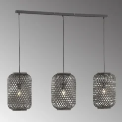 SCHÖNER WOHNEN-Kollektion Pendelleuchte CALLA Rattanschirm schwarz matt 860008