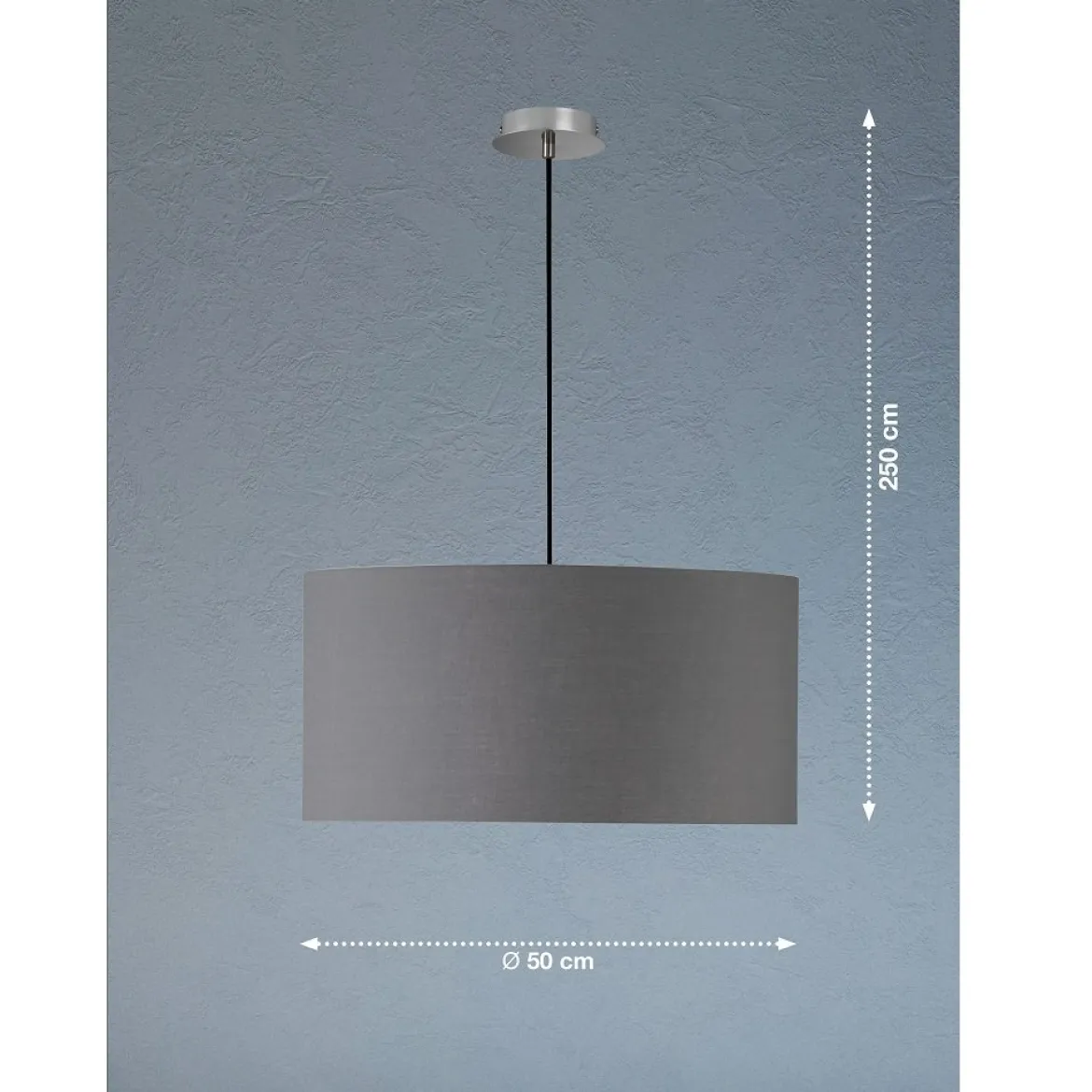SCHÖNER WOHNEN-Kollektion Pendelleuchte PINA 50 nickelfarben dunkelgrau 860018