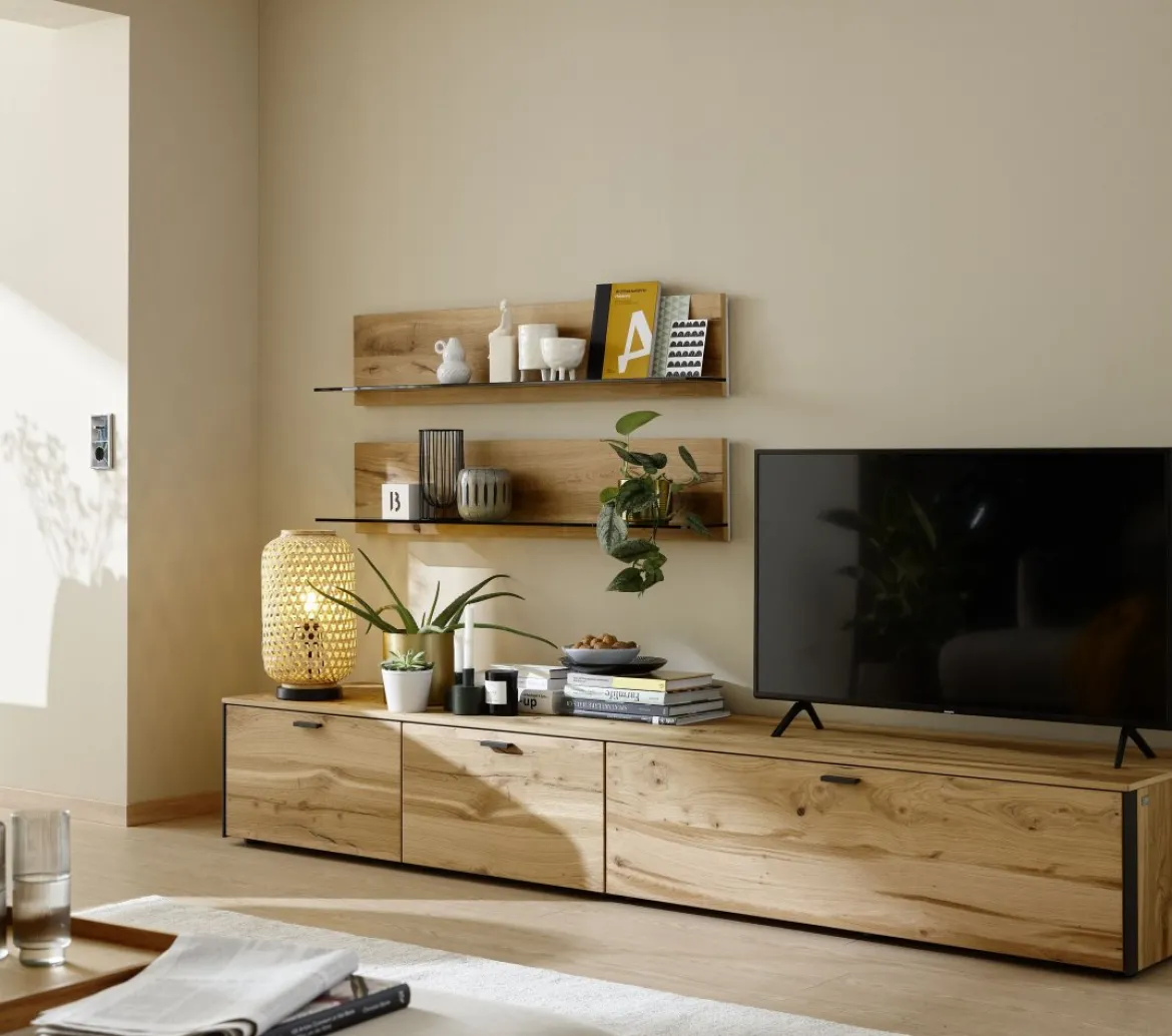 SCHÖNER WOHNEN-Kollektion Stehleuchte CALLA Rattanschirm 40 schwarz natur 840241