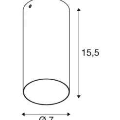 SLV 1006439 ASTO TUBE Deckenaufbauleuchte schwarz GU10