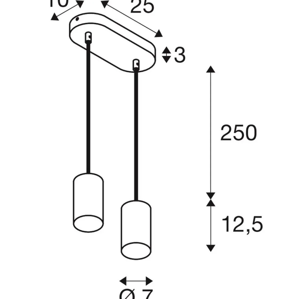 SLV 1006434 ASTO TUBE Pendelleuchte 2-flammig GU10 weiß